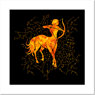 Sagittarius Zodiac Sign Fire element Posters and Art